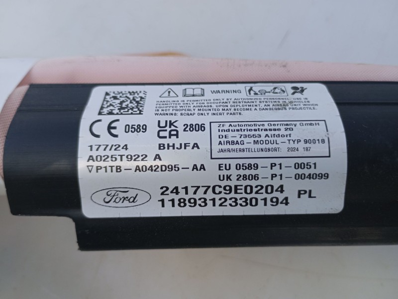 Recambio de airbag cortina delantero izquierdo para ford puma (j2k, cf7) 1.0 ecoboost mhev referencia OEM IAM 24177C9E0204  