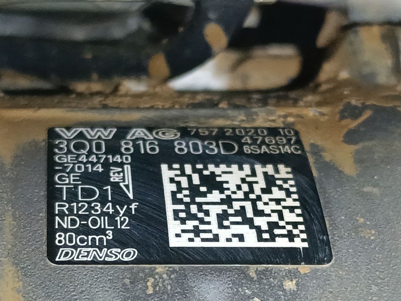 Recambio de compresor aire acondicionado para seat arona (kj7, kjp) 1.0 tsi referencia OEM IAM 3Q0816803D  