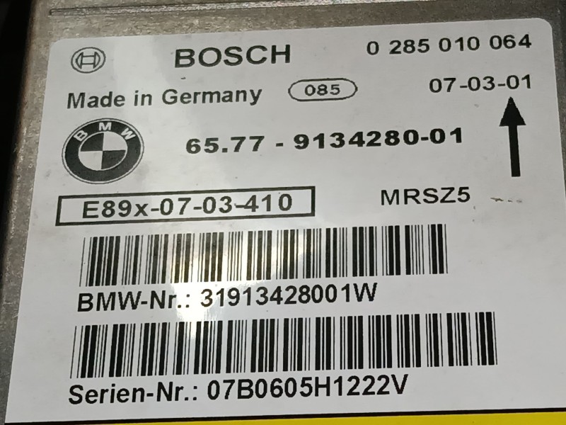 Recambio de centralita airbag para bmw 3 (e90) 320 d referencia OEM IAM 9134280 0285010064 