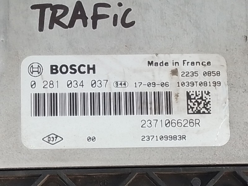 Recambio de centralita motor uce para renault trafic iii autobús (jg_) 1.6 dci 95 (jgmr, jgmj) referencia OEM IAM 237106626R 028