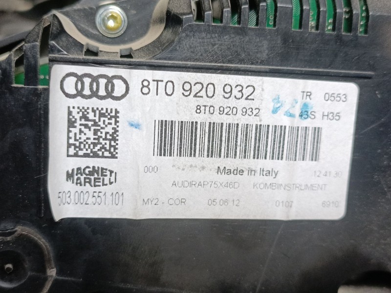Recambio de cuadro instrumentos para audi a5 sportback (8ta) 3.0 tdi referencia OEM IAM 8T0920932  