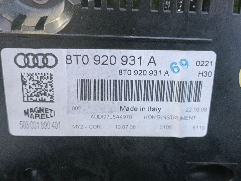 Recambio de cuadro instrumentos para audi a5 (8t3) 3.0 tdi quattro referencia OEM IAM   