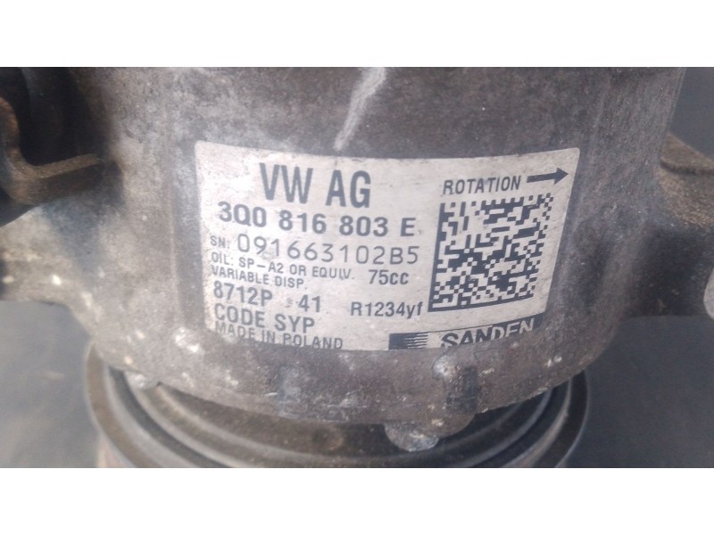 Recambio de compresor aire acondicionado para volkswagen crafter furgoneta (sy_, sx_) 2.0 tdi referencia OEM IAM 3Q0816803E  