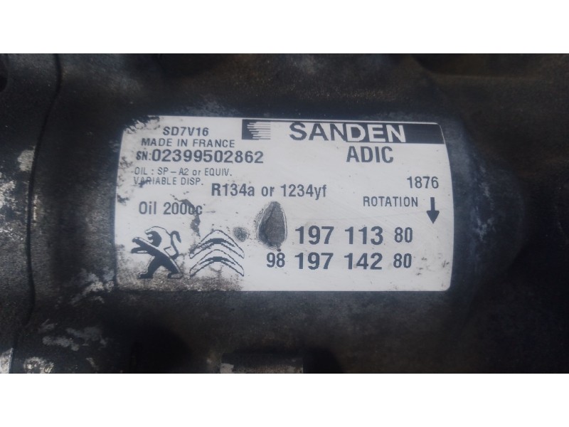 Recambio de compresor aire acondicionado para peugeot boxer furgoneta 2.0 bluehdi 130 referencia OEM IAM 9819714280  