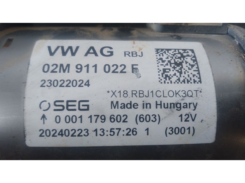 Recambio de motor arranque para skoda kamiq (nw4) 1.0 tsi referencia OEM IAM 02M911022F 0001179602 