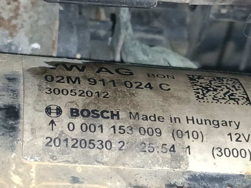 Recambio de motor arranque para volkswagen passat b7 (362) 2.0 tdi referencia OEM IAM 02M911O24C  
