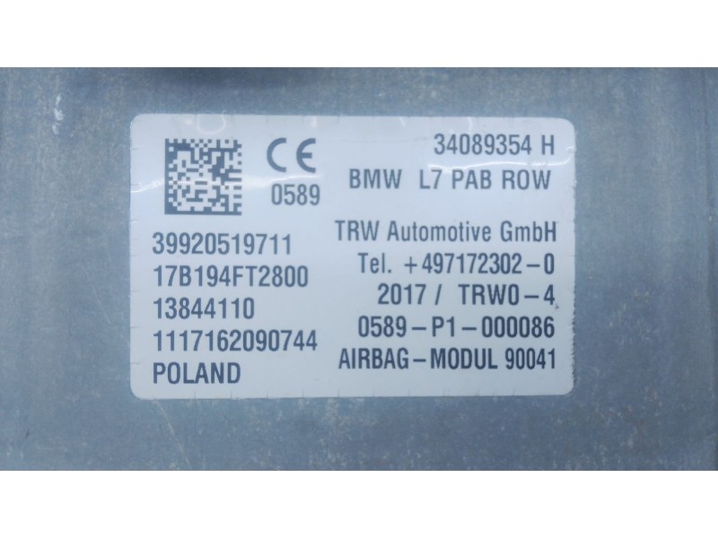 Recambio de airbag delantero derecho para bmw 1 (f20) 118 d referencia OEM IAM   