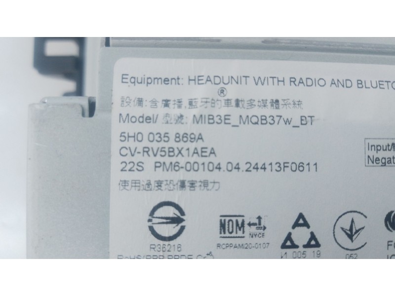 Recambio de sistema audio / radio cd para volkswagen caddy v furgón/monospace (sba, sbh) 2.0 tdi bmt referencia OEM IAM   
