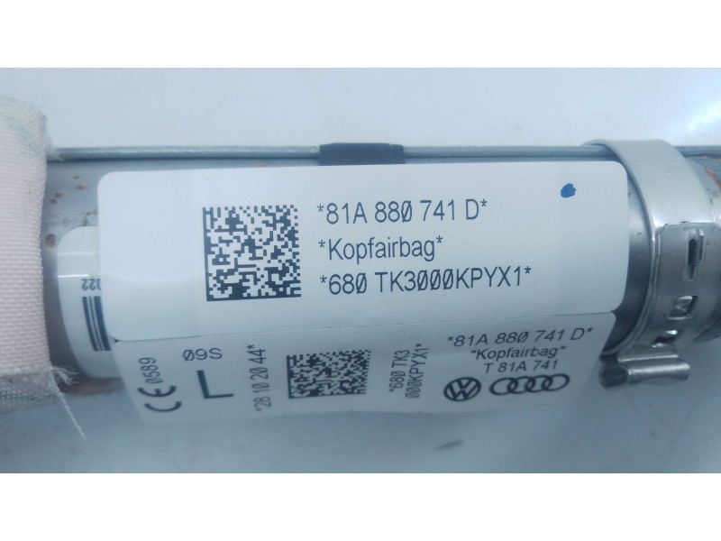 Recambio de airbag cortina delantero izquierdo para audi q2 (gab, gag) 35 tfsi referencia OEM IAM 81A880741D  E1-B2-6-1