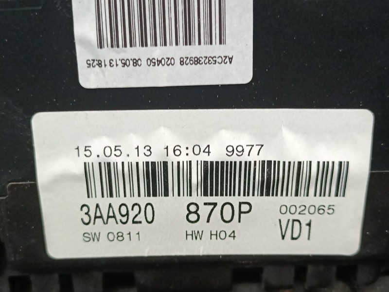 Recambio de cuadro instrumentos para volkswagen passat b7 (362) 2.0 tdi referencia OEM IAM 3AA920870P  