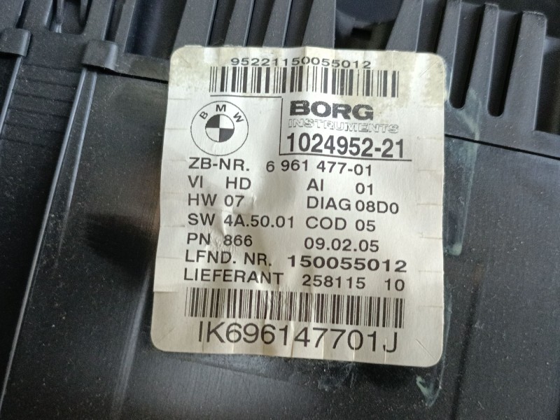 Recambio de cuadro instrumentos para bmw 1 (e87) 120 d referencia OEM IAM 696147701  
