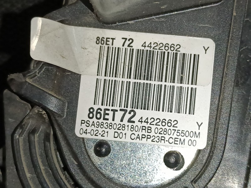 Recambio de pedal acelerador para opel vivaro c furgoneta (k0) 2.0 referencia OEM IAM 9838028180  