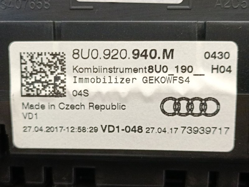 Recambio de cuadro instrumentos para audi q3 (8ub, 8ug) 2.0 tdi referencia OEM IAM 8U0920940M  