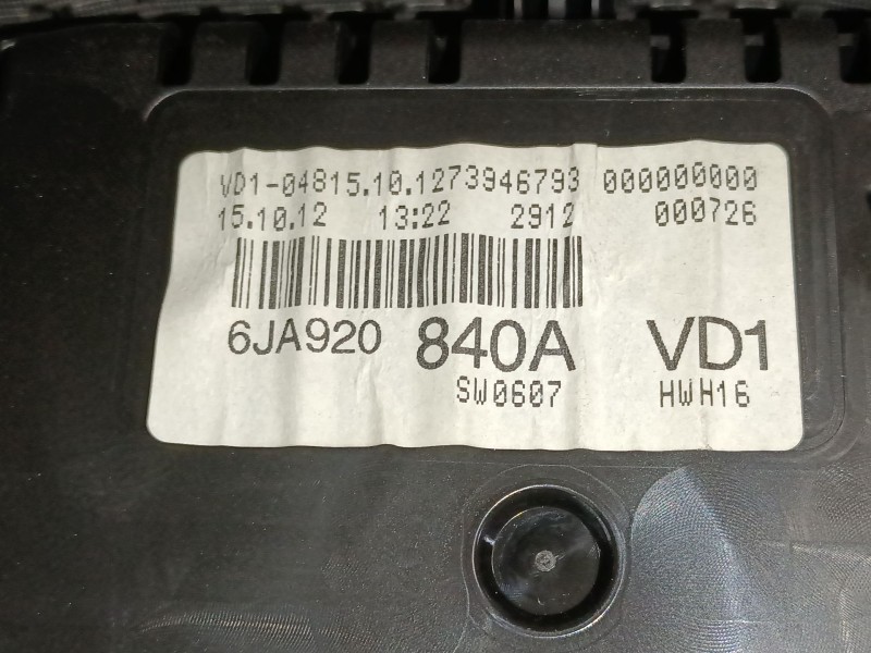 Recambio de cuadro instrumentos para seat toledo iv (kg3) 1.6 tdi referencia OEM IAM 6JA920840A  