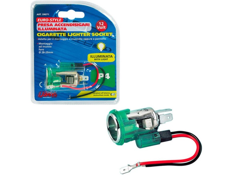 Recambio de accesorios auto para universal acc.electricos toma mechero europeo p4 con luz 12v referencia OEM IAM LAM39071 800069
