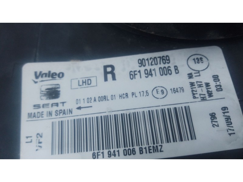 Recambio de faro derecho xenon para seat ibiza v (kj1, kjg) 1.0 mpi referencia OEM IAM   