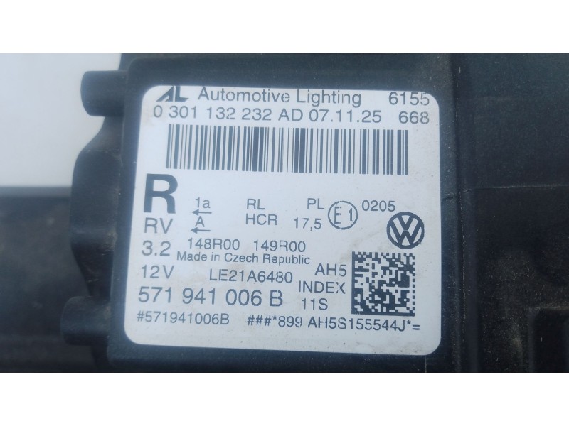 Recambio de faro derecho xenon para volkswagen tiguan (ct1) 1.5 etsi referencia OEM IAM 571941006B  