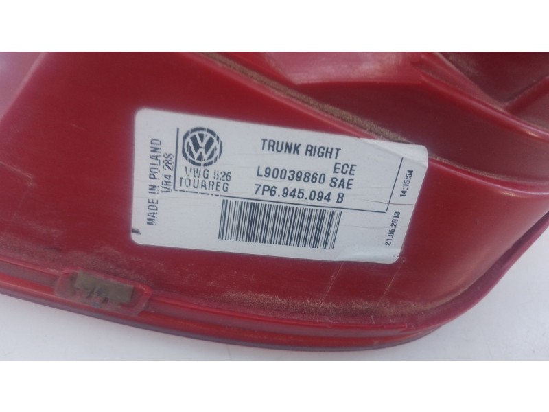 Recambio de piloto trasero derecho porton para volkswagen touareg (7p5, 7p6) 3.0 v6 tdi referencia OEM IAM   