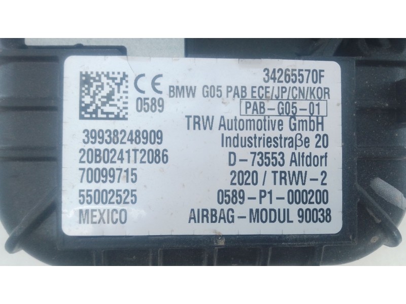 Recambio de airbag delantero derecho para bmw x6 (g06, f96) xdrive 30 d referencia OEM IAM   