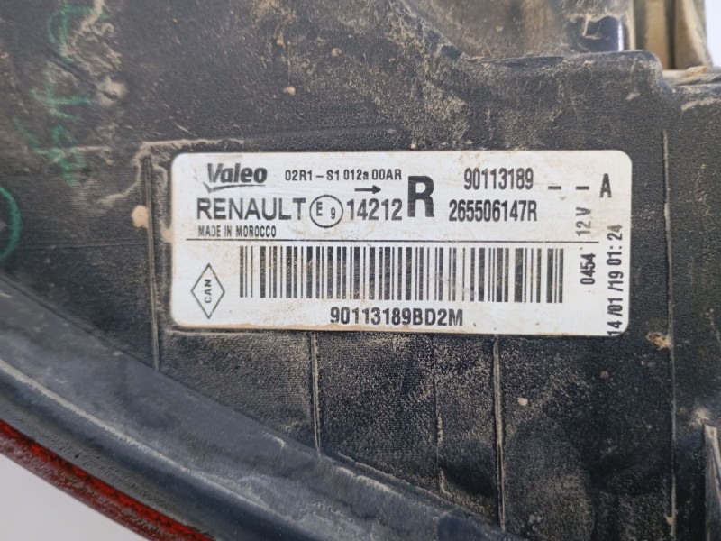 Recambio de piloto trasero derecho para dacia sandero stepway ambiance referencia OEM IAM 265506147R 90113189 E1-A1-31-2