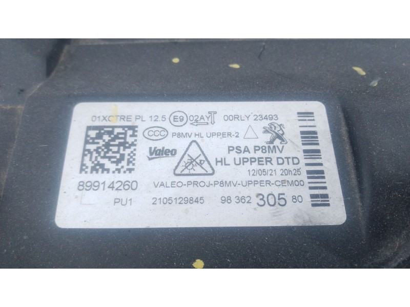 Recambio de faro derecho xenon para peugeot 3008 ii suv (mc_, mr_, mj_, m4_) 1.2 thp/ puretech 130 (mrhnsm, mrhnsu, mrhnsj, mrhn