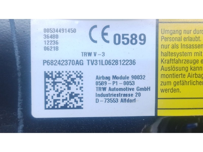 Recambio de airbag delantero derecho para jeep compass (mp, m6, mv, m7) 1.4 multiair referencia OEM IAM   