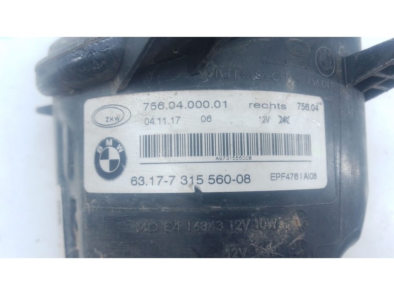 Recambio de faro antiniebla derecho para bmw 1 (f20) 116 d referencia OEM IAM   