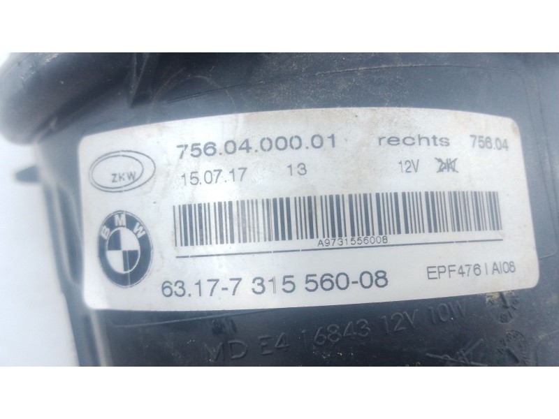 Recambio de faro antiniebla derecho para bmw 1 (f20) 118 d referencia OEM IAM   