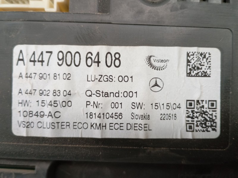 Recambio de cuadro instrumentos para mercedes-benz vito furgoneta (w447) 111 cdi (447.601, 447.603, 447.605) referencia OEM IAM 