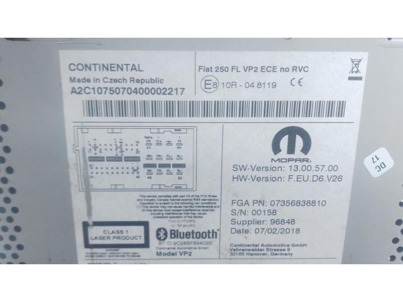 Recambio de sistema audio / radio cd para peugeot boxer furgoneta 2.0 bluehdi 130 referencia OEM IAM   