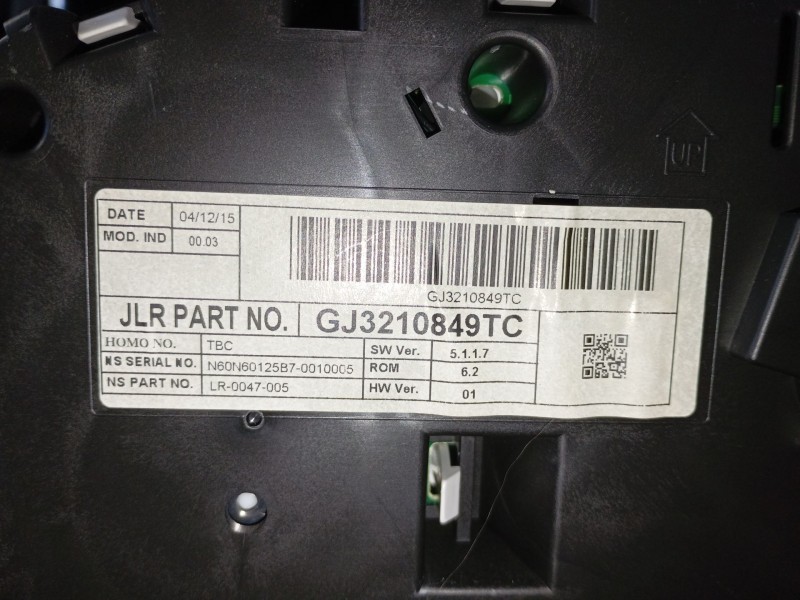Recambio de cuadro instrumentos para land rover range rover evoque (l538) 2.0 d 4x4 referencia OEM IAM GJ3210849TC  