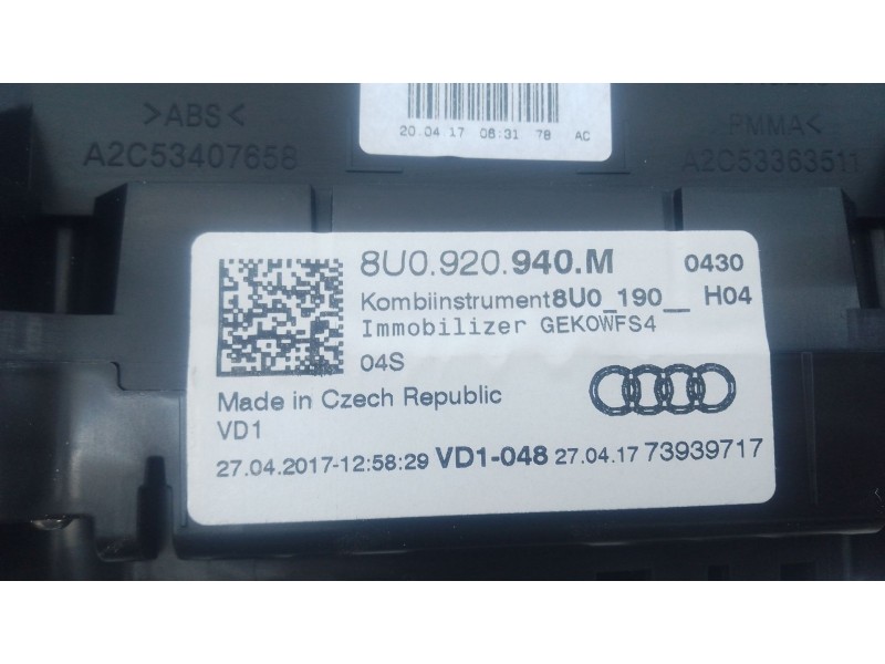 Recambio de cuadro instrumentos para audi q3 (8ub, 8ug) 2.0 tdi referencia OEM IAM 8U0920940M  
