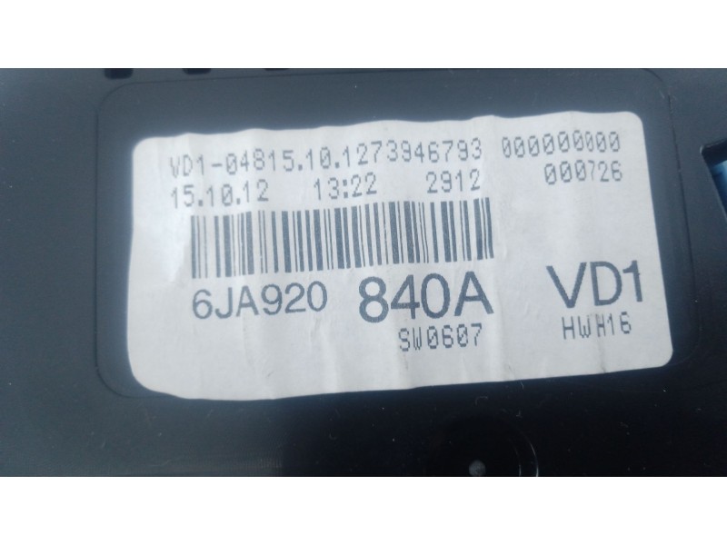 Recambio de cuadro instrumentos para seat toledo iv (kg3) 1.6 tdi referencia OEM IAM 6JA920840A  
