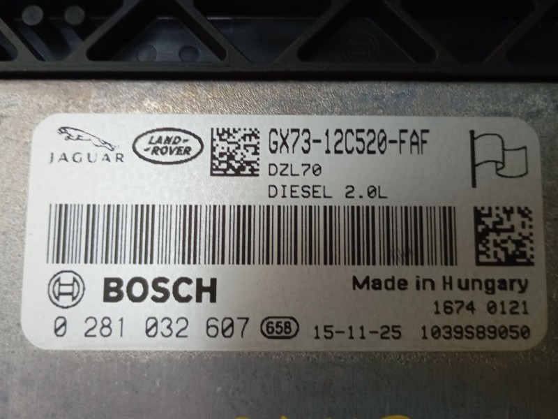 Recambio de centralita motor uce para land rover range rover evoque (l538) 2.0 d 4x4 referencia OEM IAM GX7312C520FAF 0281032607