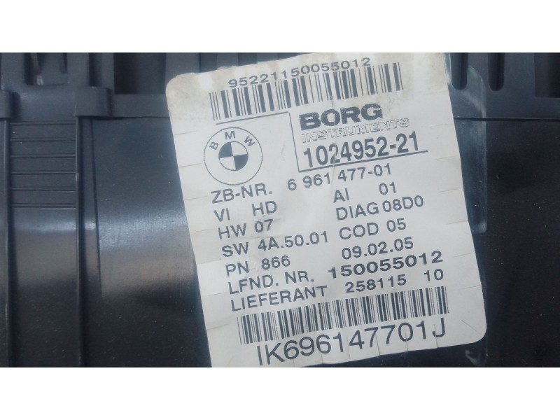Recambio de cuadro instrumentos para bmw 1 (e87) 120 d referencia OEM IAM 696147701 102495221 