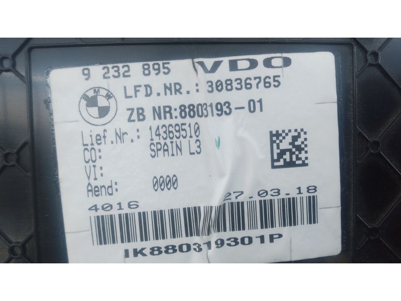 Recambio de cuadro instrumentos para bmw 3 (f30, f80) 318 i referencia OEM IAM 9232895 30836765 