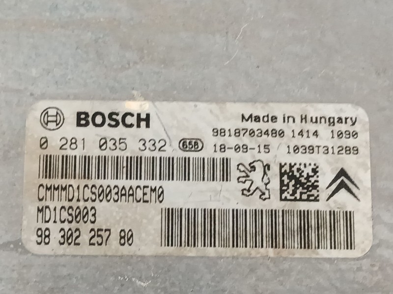 Recambio de centralita motor uce para peugeot 508 sw ii (fc_, fj_, f4_) 1.5 bluehdi 130 referencia OEM IAM   