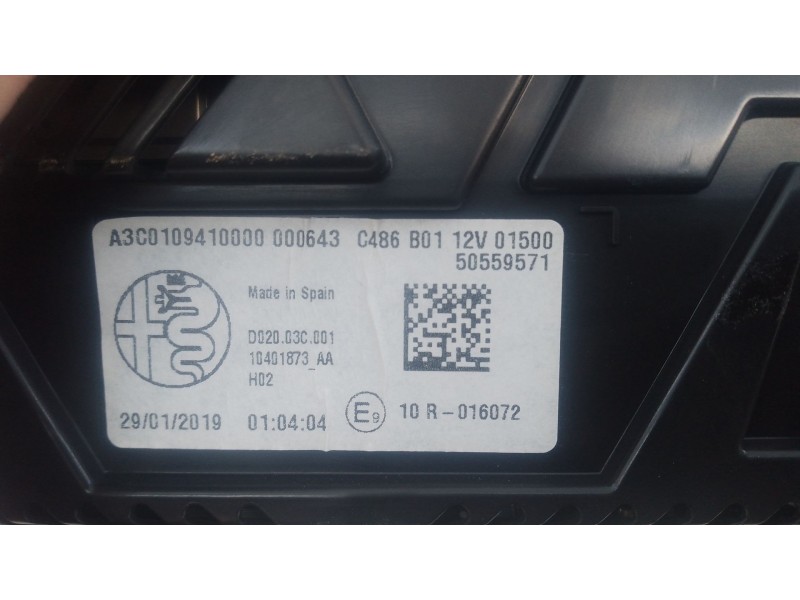 Recambio de cuadro instrumentos para alfa romeo giulia (952_) 2.2 d (952ala25, 952afm25, 952apa2) referencia OEM IAM 50559571 A3