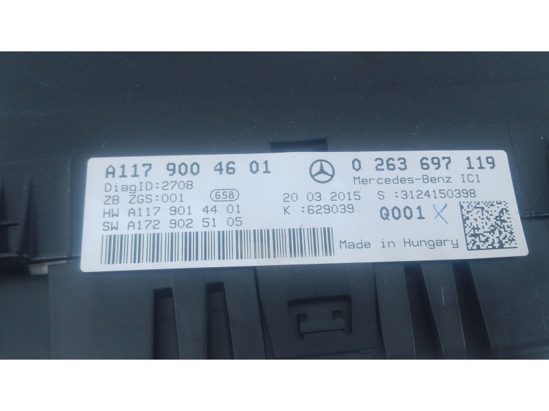Recambio de cuadro instrumentos para mercedes-benz cla coupé (c117) cla 200 cdi / d (117.308) referencia OEM IAM A1179004601 026