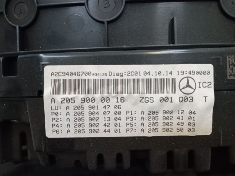 Recambio de cuadro instrumentos para mercedes-benz clase c (w205) c 200 bluetec / d (205.037) referencia OEM IAM   