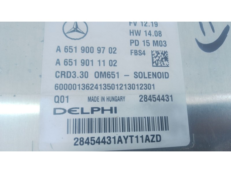 Recambio de centralita motor uce para mercedes-benz cla coupé (c117) cla 200 cdi / d (117.308) referencia OEM IAM A6519009702 A6