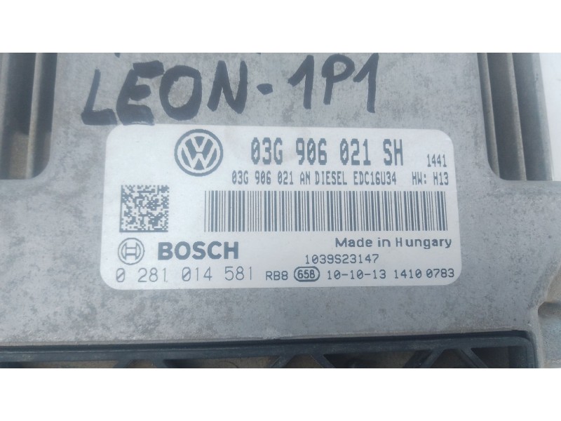Recambio de centralita motor uce para seat leon (1p1) 1.9 tdi referencia OEM IAM 03G906021SH 0281014581 