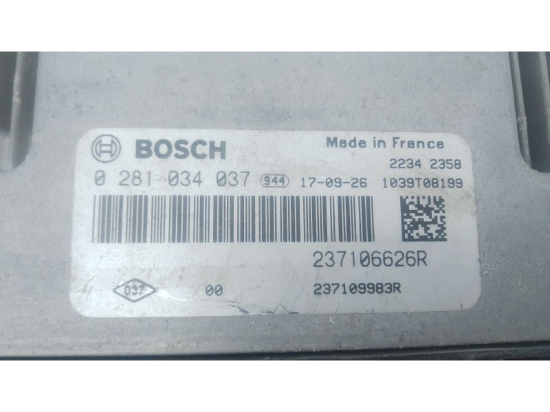 Recambio de centralita motor uce para renault trafic iii furgoneta (fg_) 1.6 dci 95 (fgmj, fgmr) referencia OEM IAM 237106626R 0