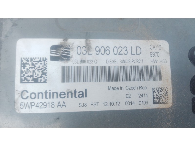 Recambio de centralita motor uce para seat toledo iv (kg3) 1.6 tdi referencia OEM IAM 03L906023LD 5WP42918AA 