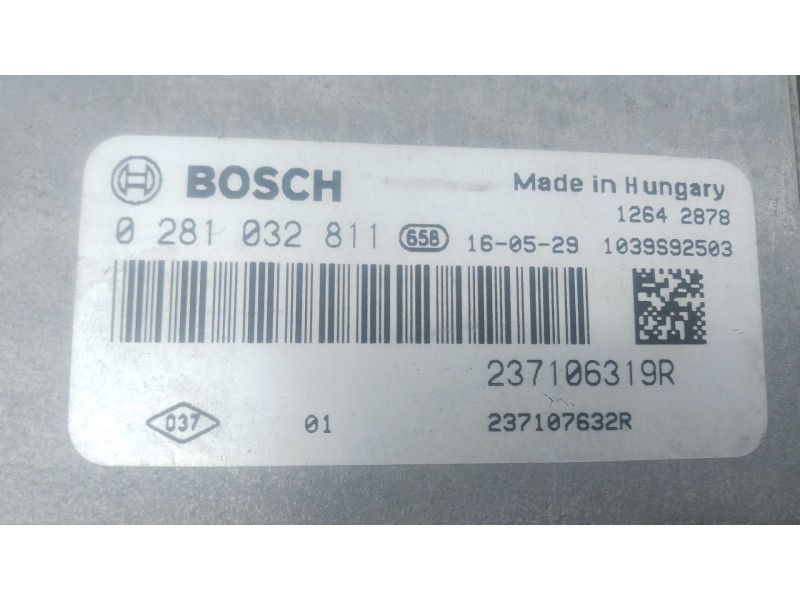 Recambio de centralita motor uce para renault captur i (j5_, h5_) 1.5 dci 90 referencia OEM IAM 237106319R 0281032811 