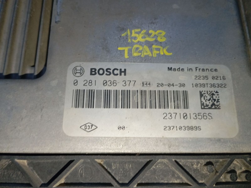 Recambio de centralita motor uce para renault trafic iii furgoneta (fg_) 1.6 dci 95 (fgmj, fgmr) referencia OEM IAM 0281036377 2