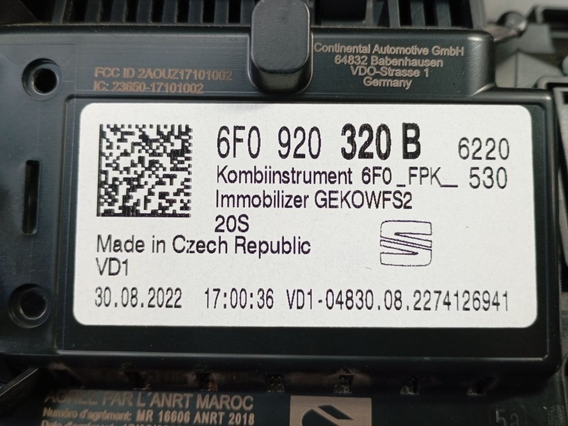 Recambio de cuadro instrumentos para seat tarraco (kn2) 2.0 tdi referencia OEM IAM 6F0920320B  