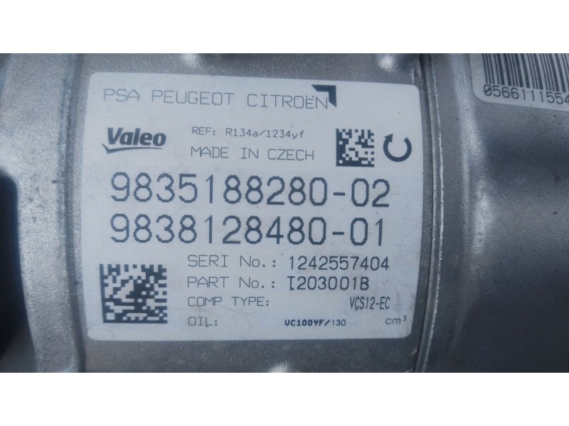 Recambio de compresor aire acondicionado para peugeot 3008 ii suv (mc_, mr_, mj_, m4_) 1.2 thp/ puretech 130 (mrhnsm, mrhnsu, mr