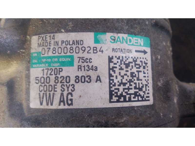 Recambio de compresor aire acondicionado para seat toledo iv (kg3) 1.6 tdi referencia OEM IAM 5Q0820803A  