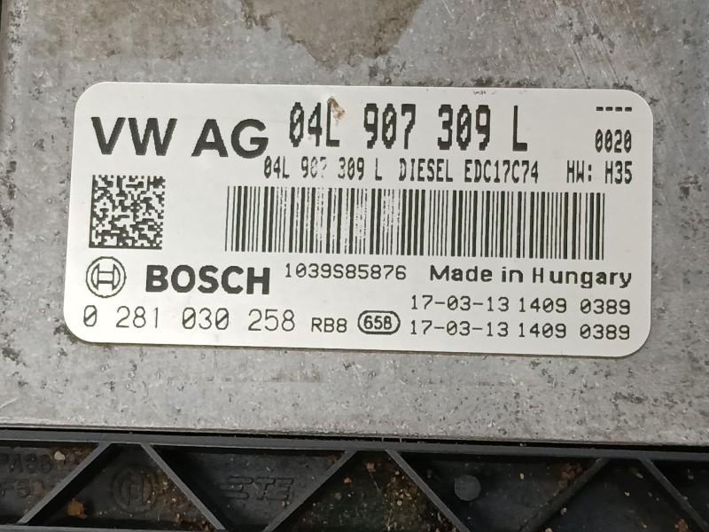 Recambio de centralita motor uce para audi a4 b9 (8w2, 8wc) 2.0 tdi referencia OEM IAM 04L907308L 0281030258 